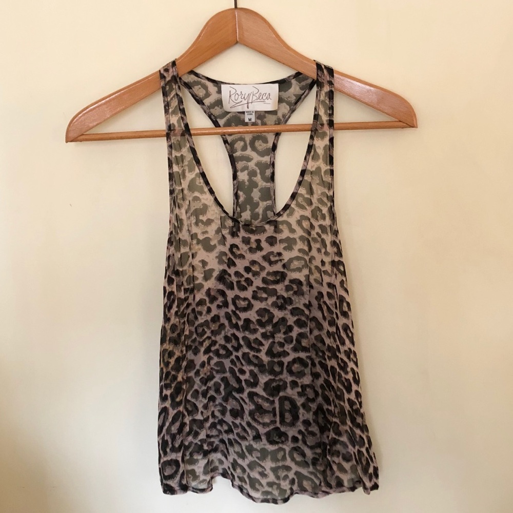 Rory Becca Silk Multicolor Leopard Print Top